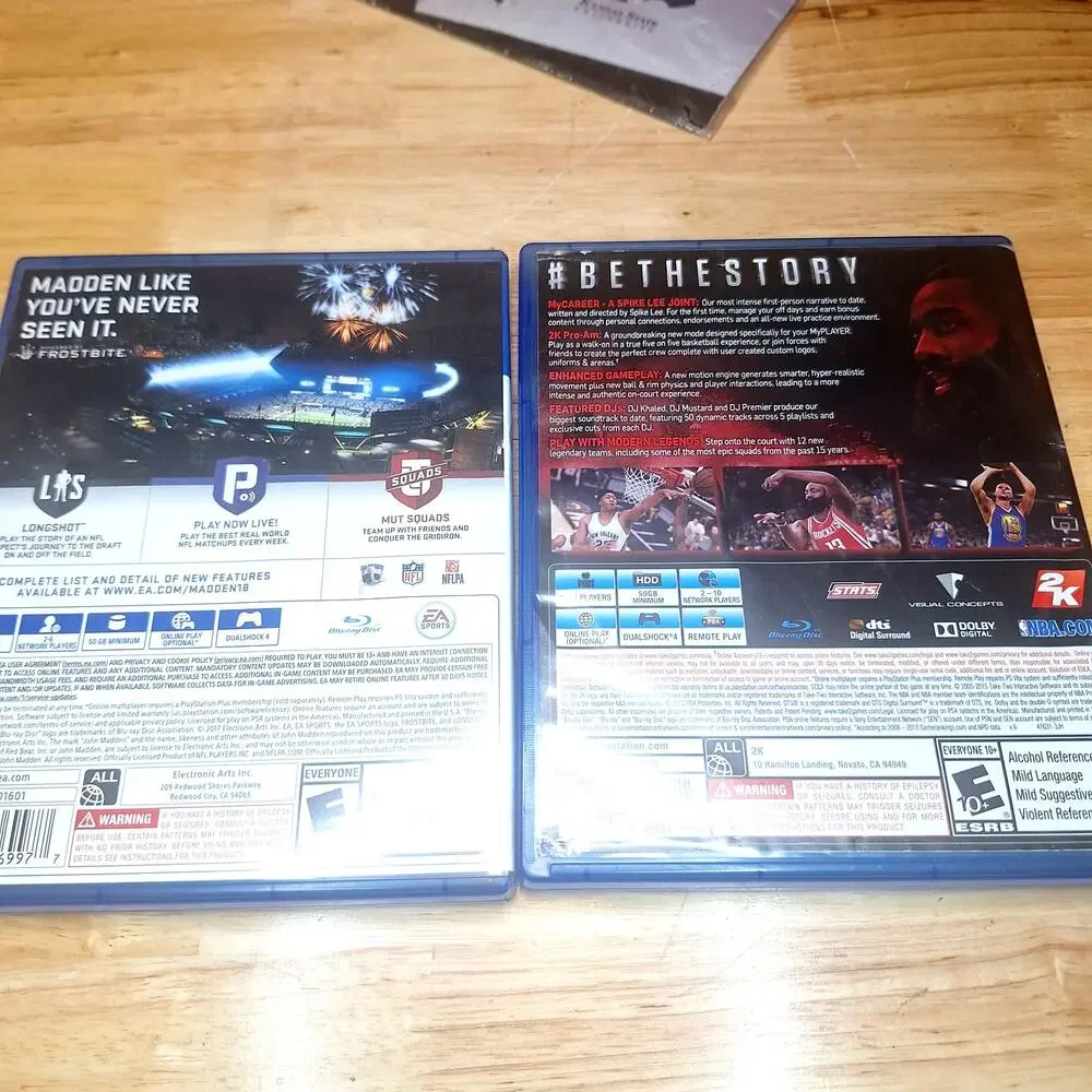 Lot Madden18 and NBA2K16 PlayStation 4 PS4 Bulk Used Football Basketball Video